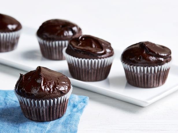 Chocolate-Glazed Brownie Cupcakes